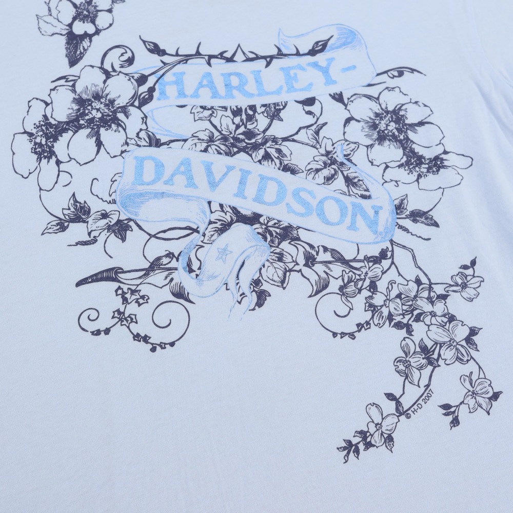Harley-Davidson Light Blue Floral Graphic T-Shirt XL Chesters Mesa AZ 2007